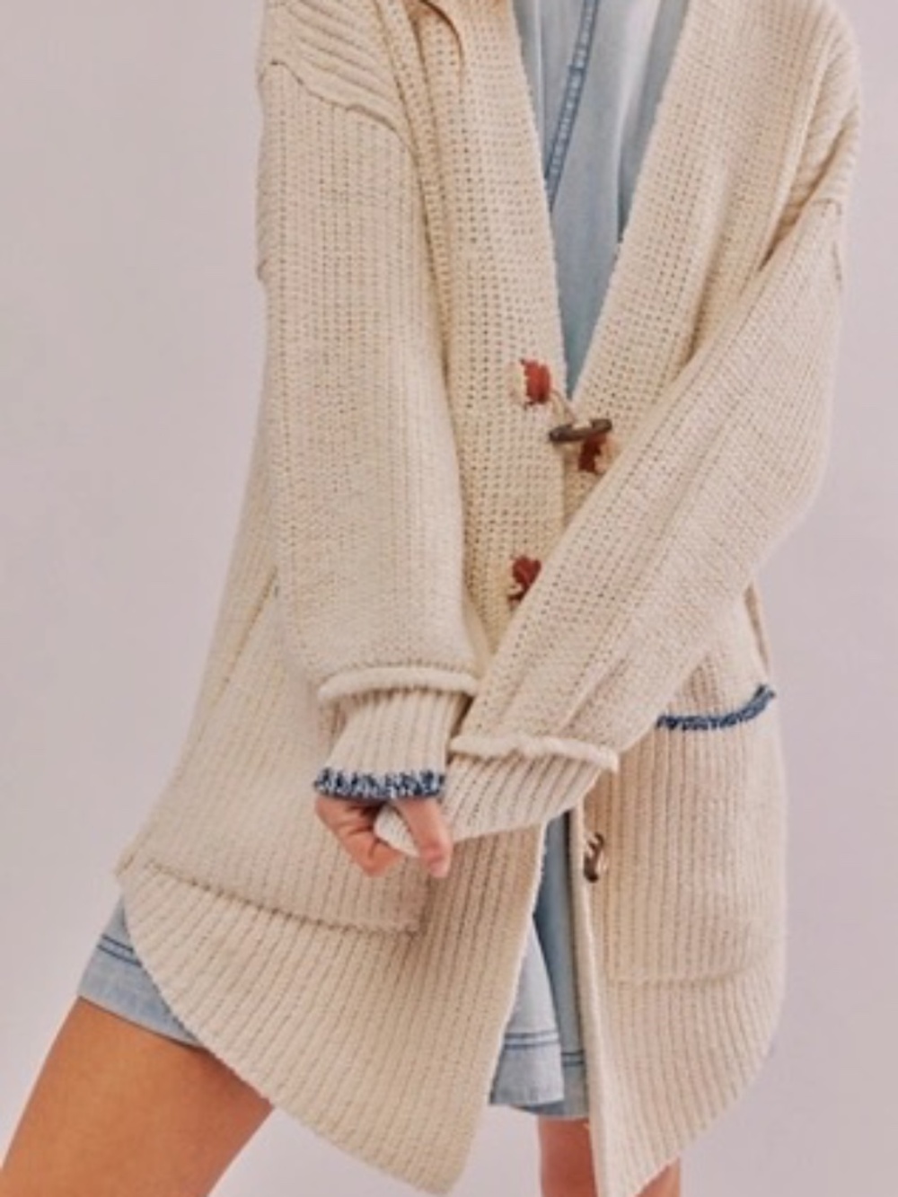 NWT Free People Brooks Cardigan Ivory Combo XS